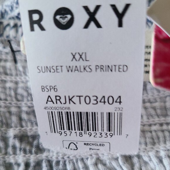 ROXY SUNSET WALKS SMOCKED CROP TOP PUFF SLEEVES SQUARE NECK ADULT SIZE XXL - Picture 5 of 12